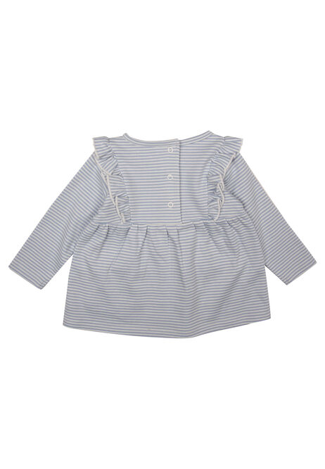 Baby Girls Blue Stripe Bunny Tunic & Pink Leggings Set