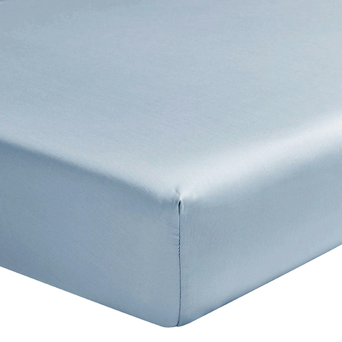 TEOPHILE - Drap housse en satin de coton baltique 160x200