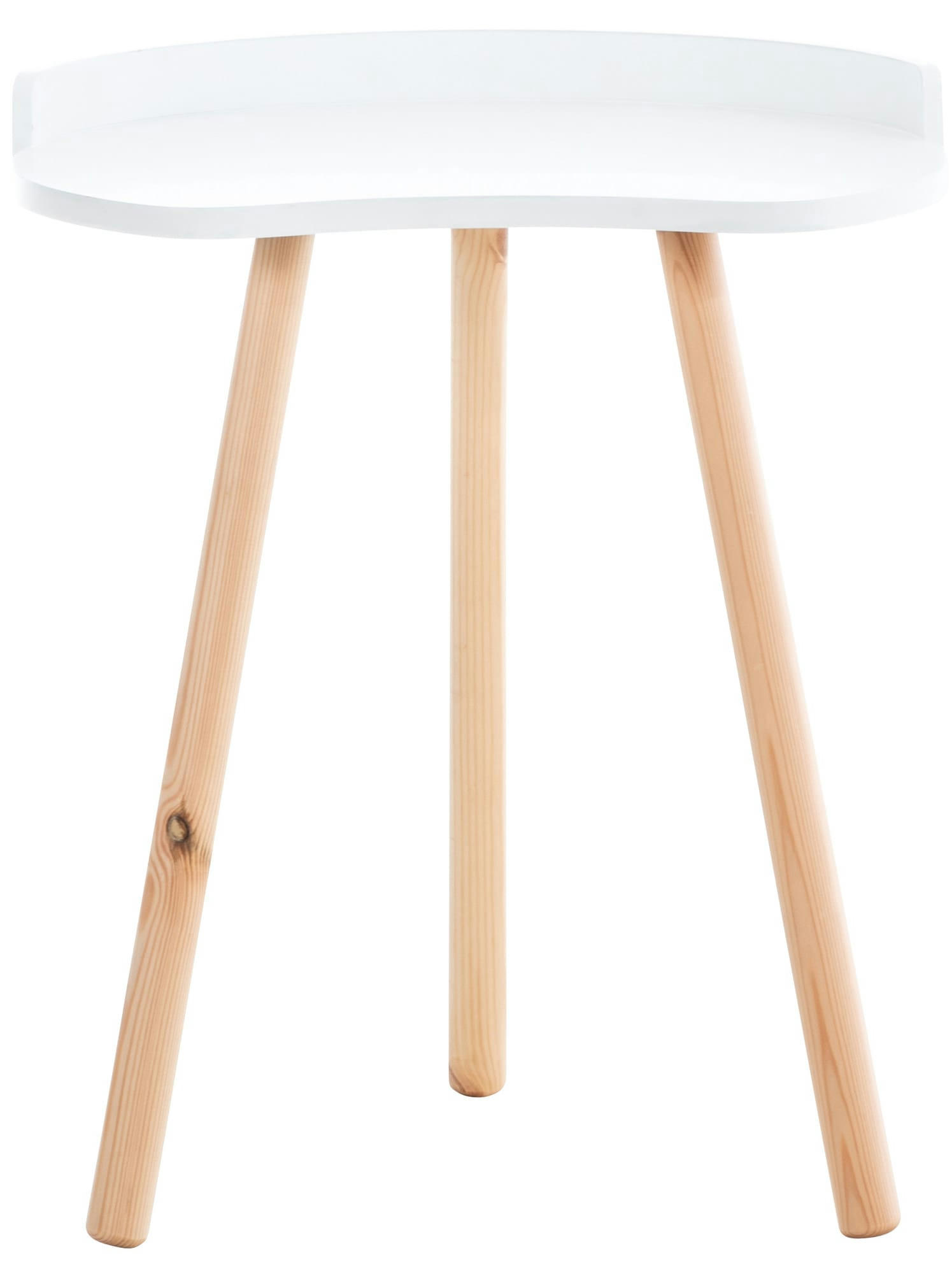 JANNIS - Table d'appoint avec 3 pieds en bois Blanc