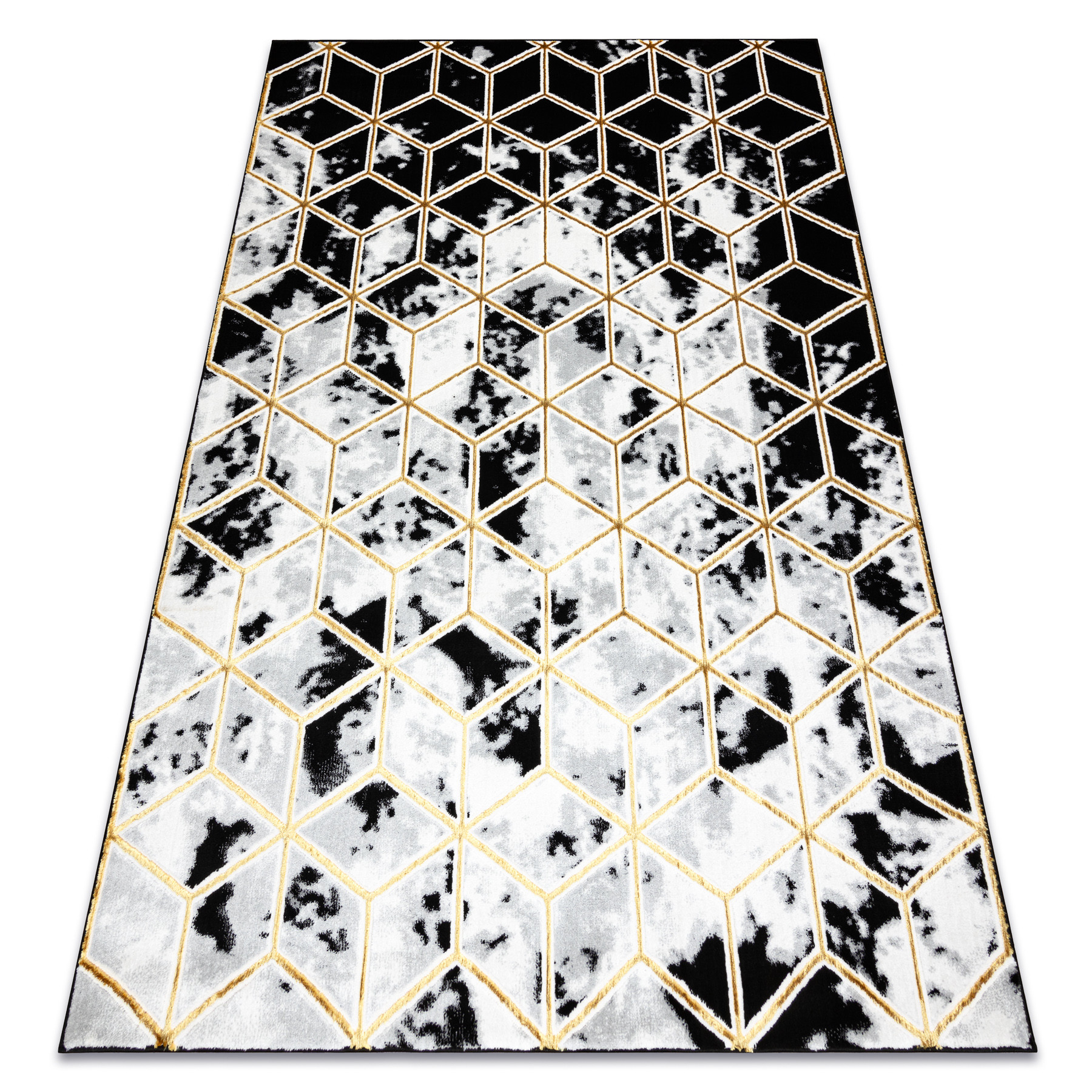 Dywan ALLURE 1966 Cube kostka - Strukturalny, stylowy, glamour 80x150 cm