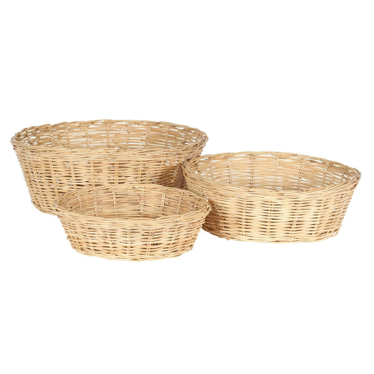 LUTHERN - Paniers naturels en rotin (set de 3)