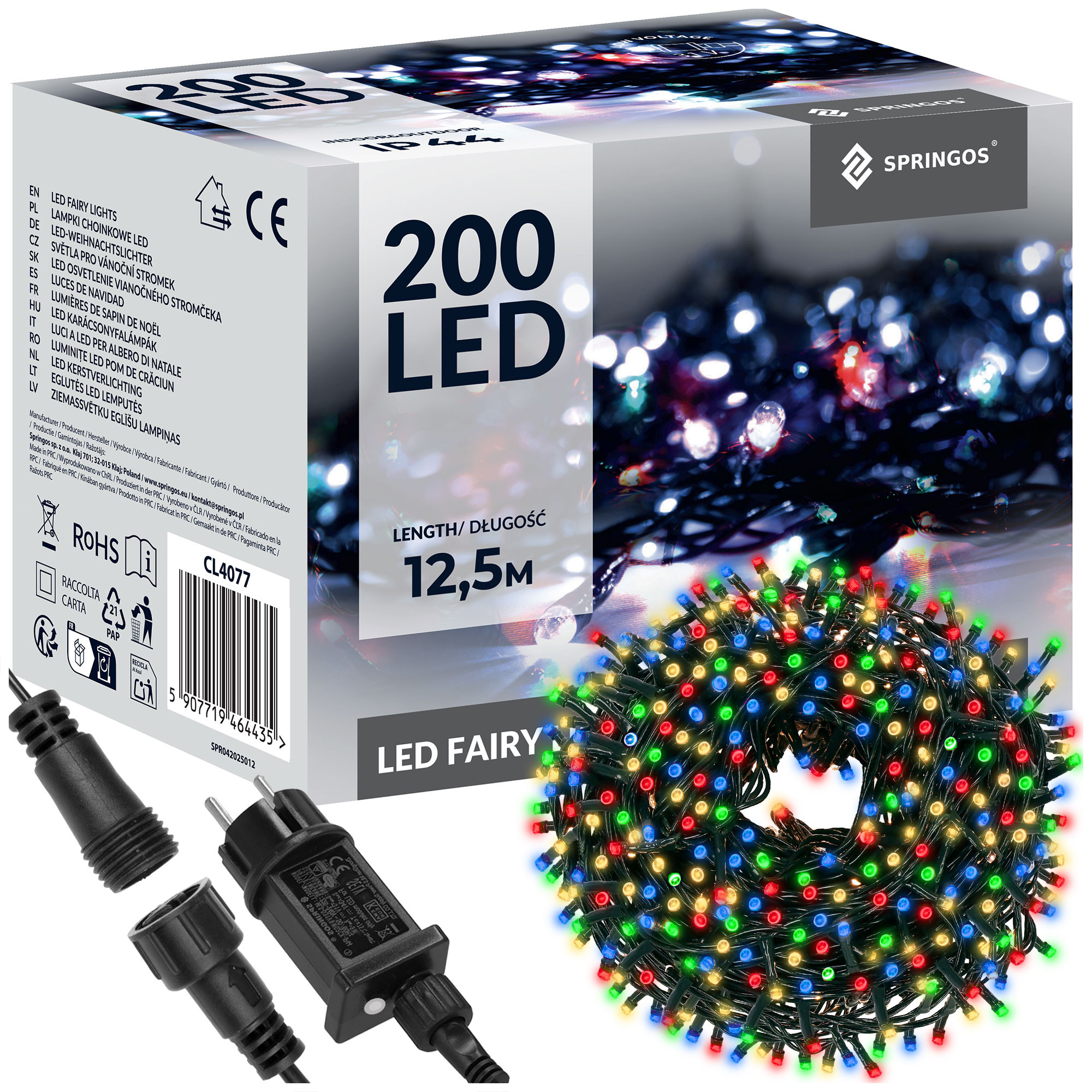 Lampki choinkowe 200 LED 10 m multikolor zewnętrzne