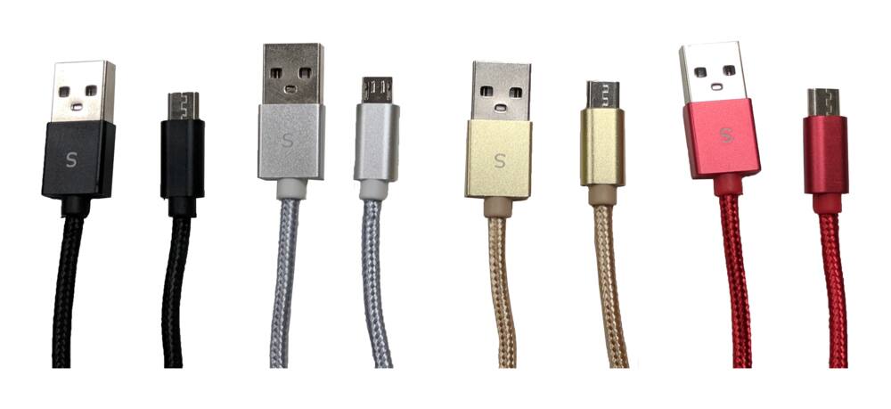 SMART Accessories Metallic Micro USB Charger Cable, for Android Smartphones & More, 3-ft