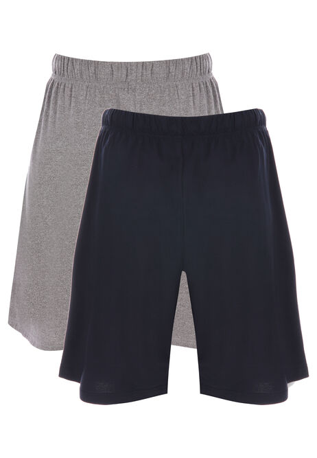 Mens 2pk Navy & Grey Cotton Pyjama Shorts