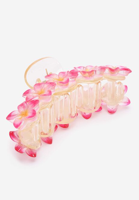 Womens Pink Multi Flower Hair Clip