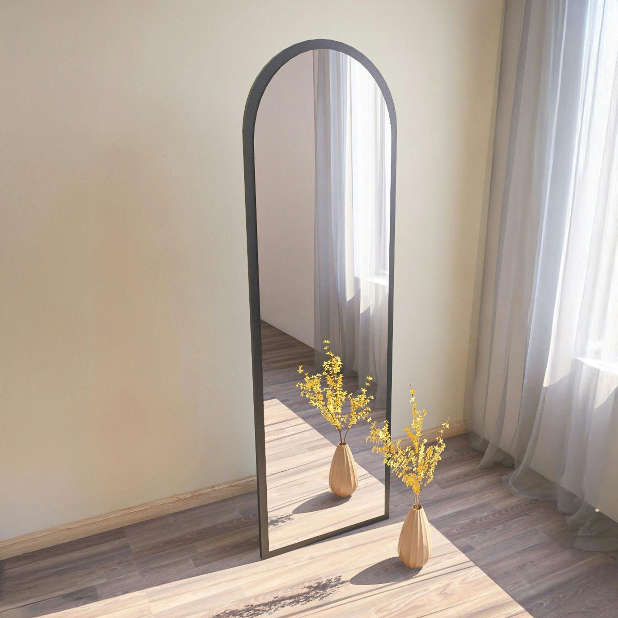 Miroir plein pied ovale noir 160 cm - mural ou à poser CODY