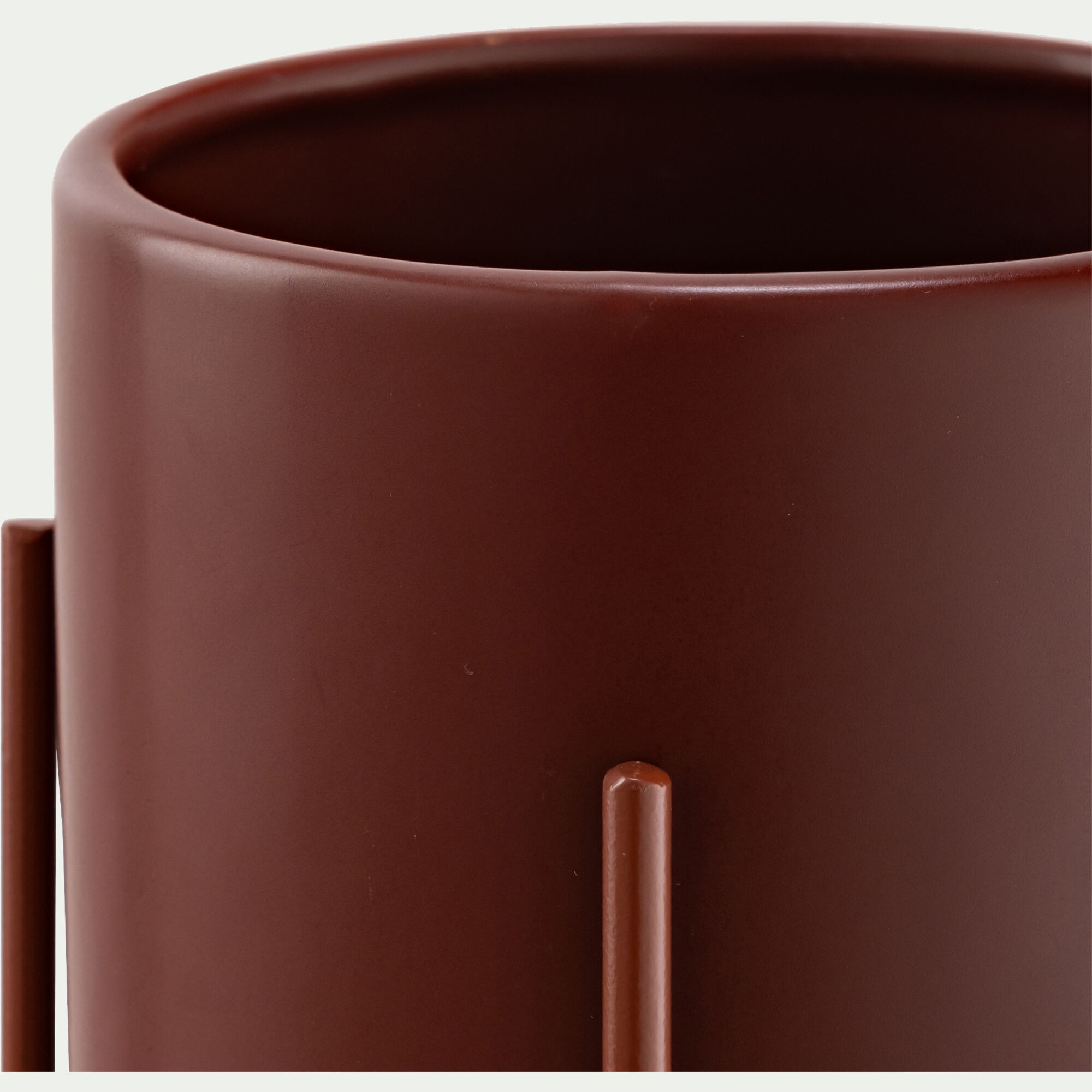 MIRAN - Cache-pot en dolomite D14,8xH20cm - marron