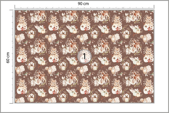 Fototapeta Dla Dzieci Zwierzęta Leśne Styl Boho 90x60cm