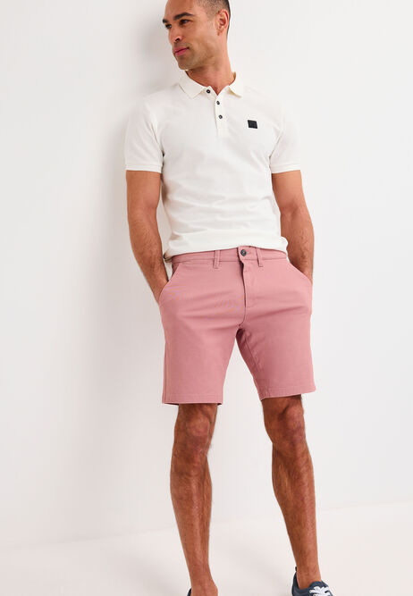 Mens Pink Cotton Rich Chino Shorts