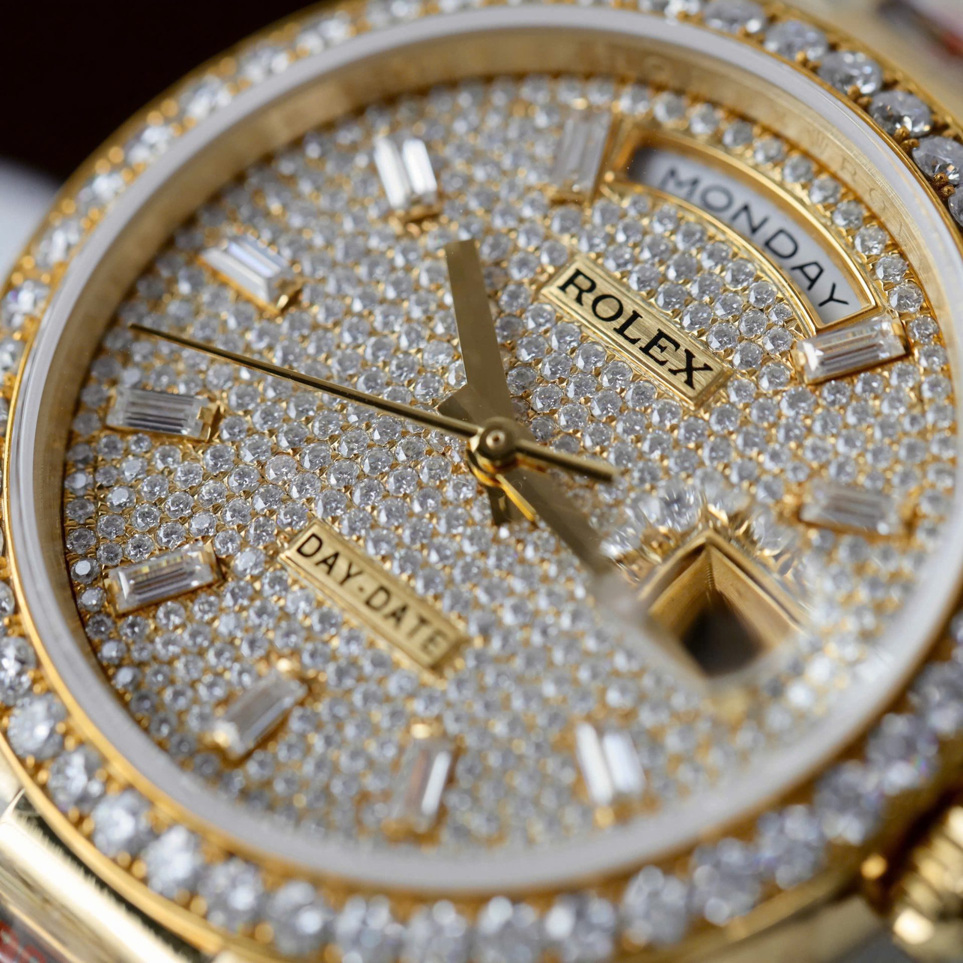Rolex Day-Date YG Plated Diamond Dial 36mm Super Clone