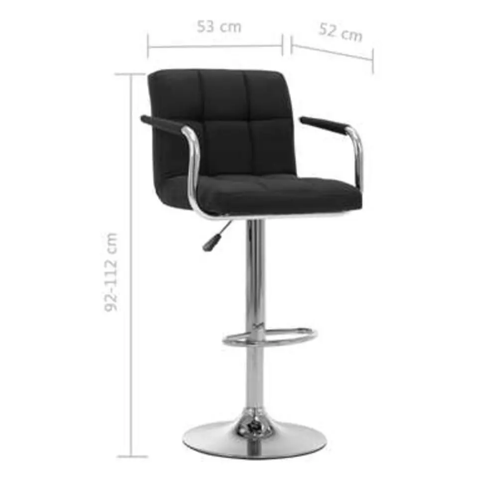 vidaXL - Barstoel - Zwart - Stof