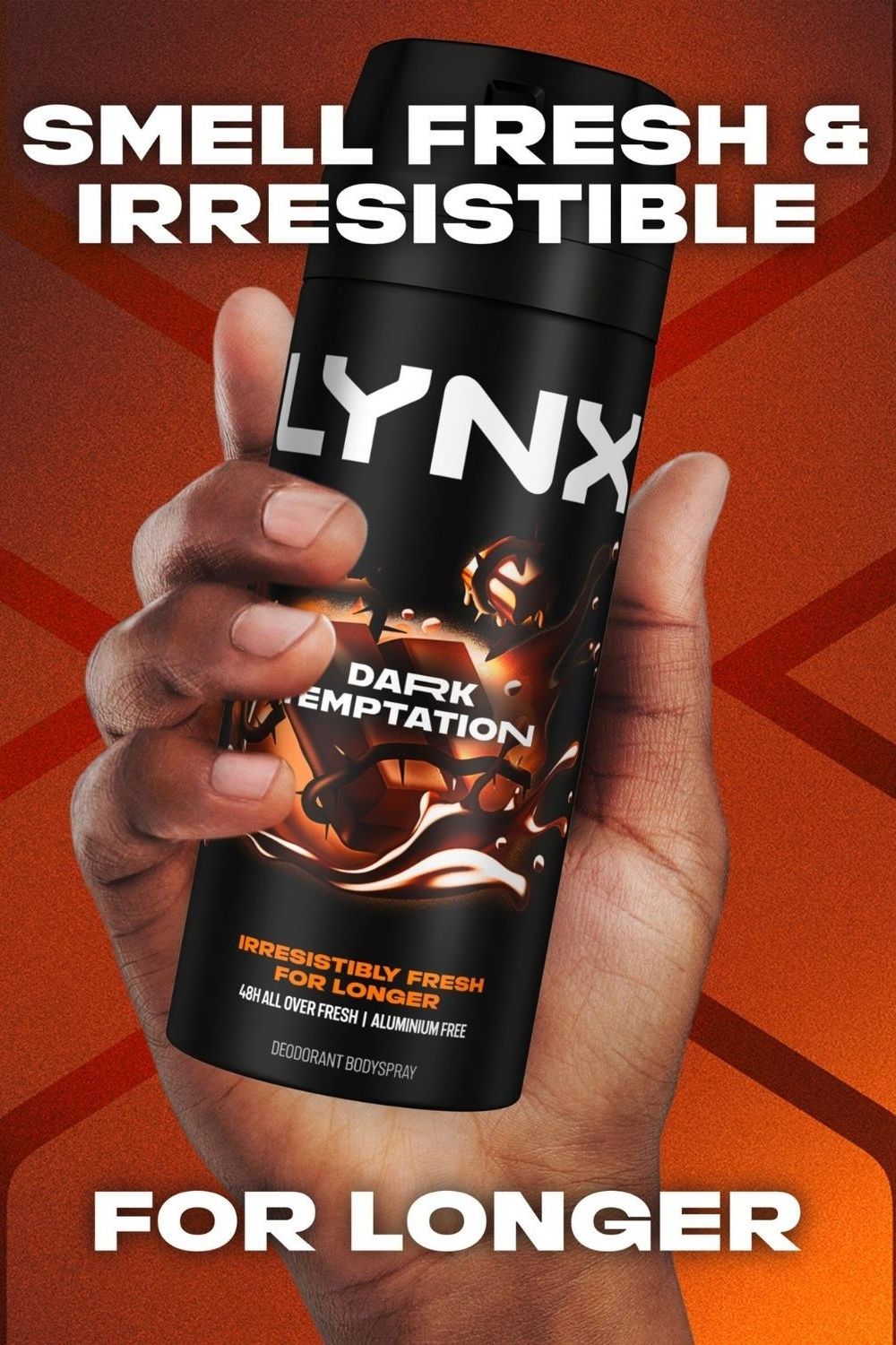 Lynx Dark Temptation Body Spray 48Hrs HD Fragrance 150ml, 3 Pack