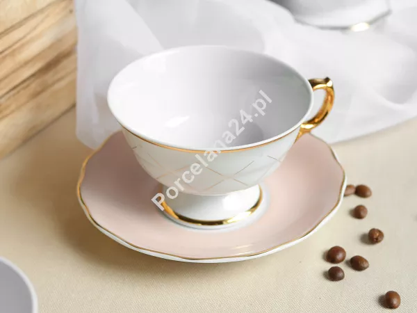 Filiżanka ze spodkiem 0,18 L / 14 cm Ćmielów - Alaska Circus Pink G911 GIFT BOX