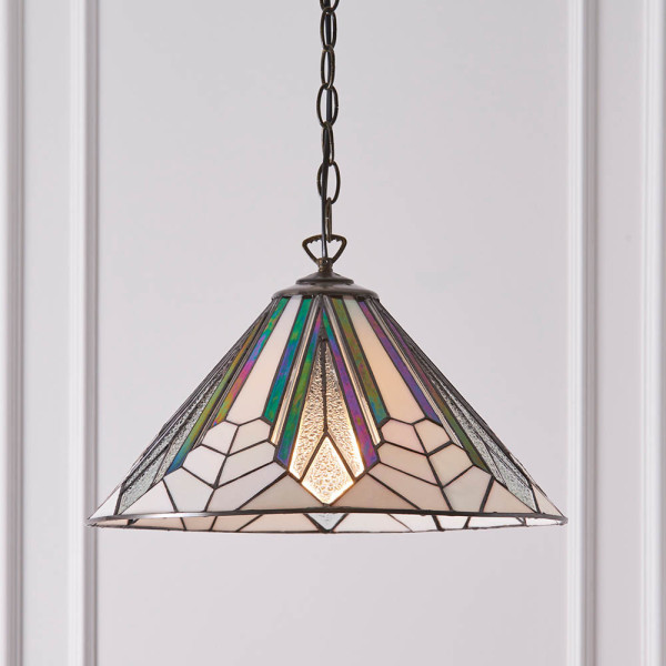 Lampa wisząca ASTORIA geometryczna brązowa 1xE27x40W IP20 Tiffany