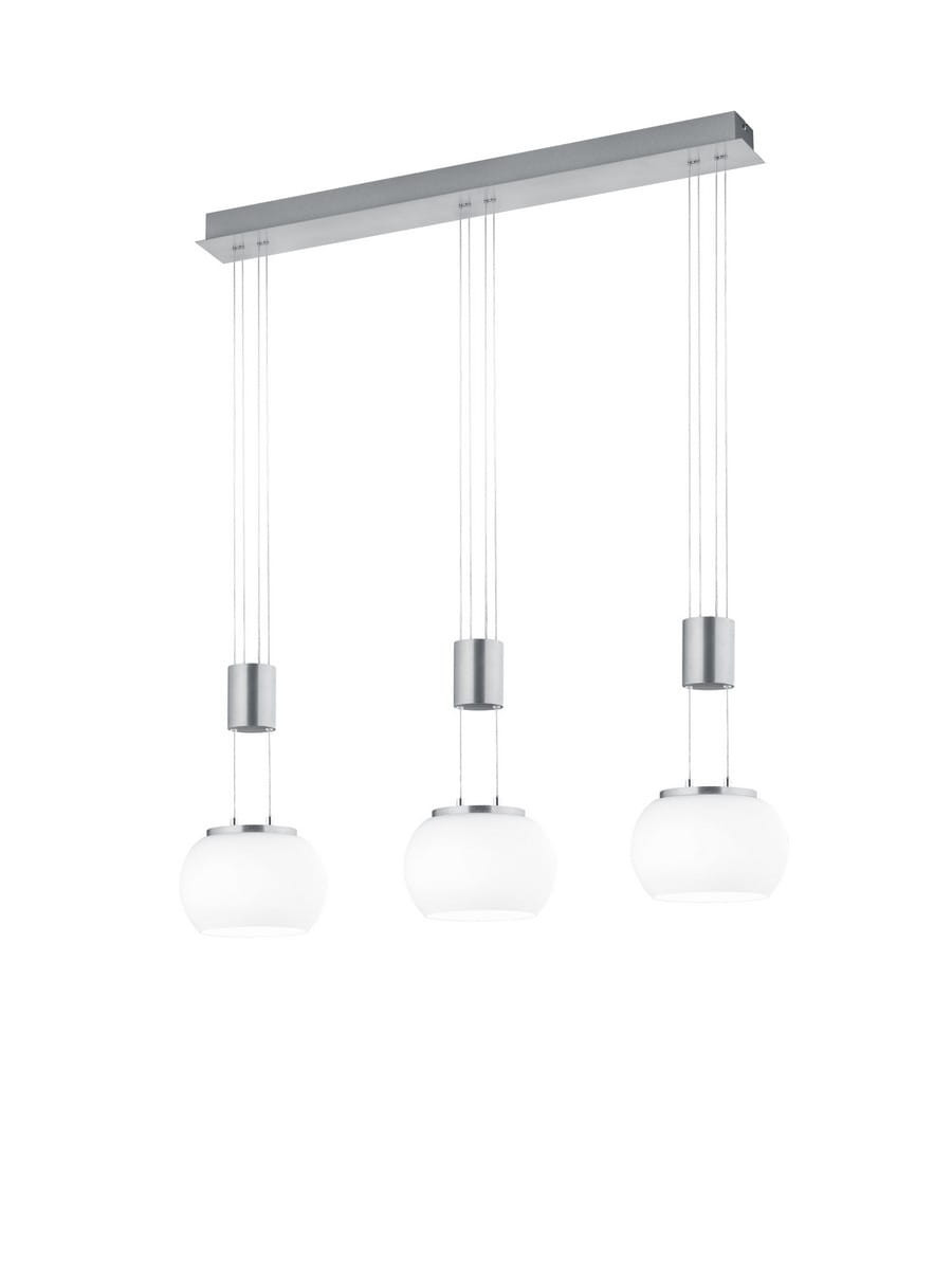 Lampa wisząca MADISON srebrno-biała LED 3x8W Ciepła biel 900lm Trio