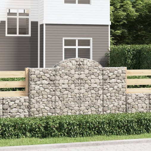 NNEVL Arched Gabion Basket 200x50x120/140 cm Galvanised Iron