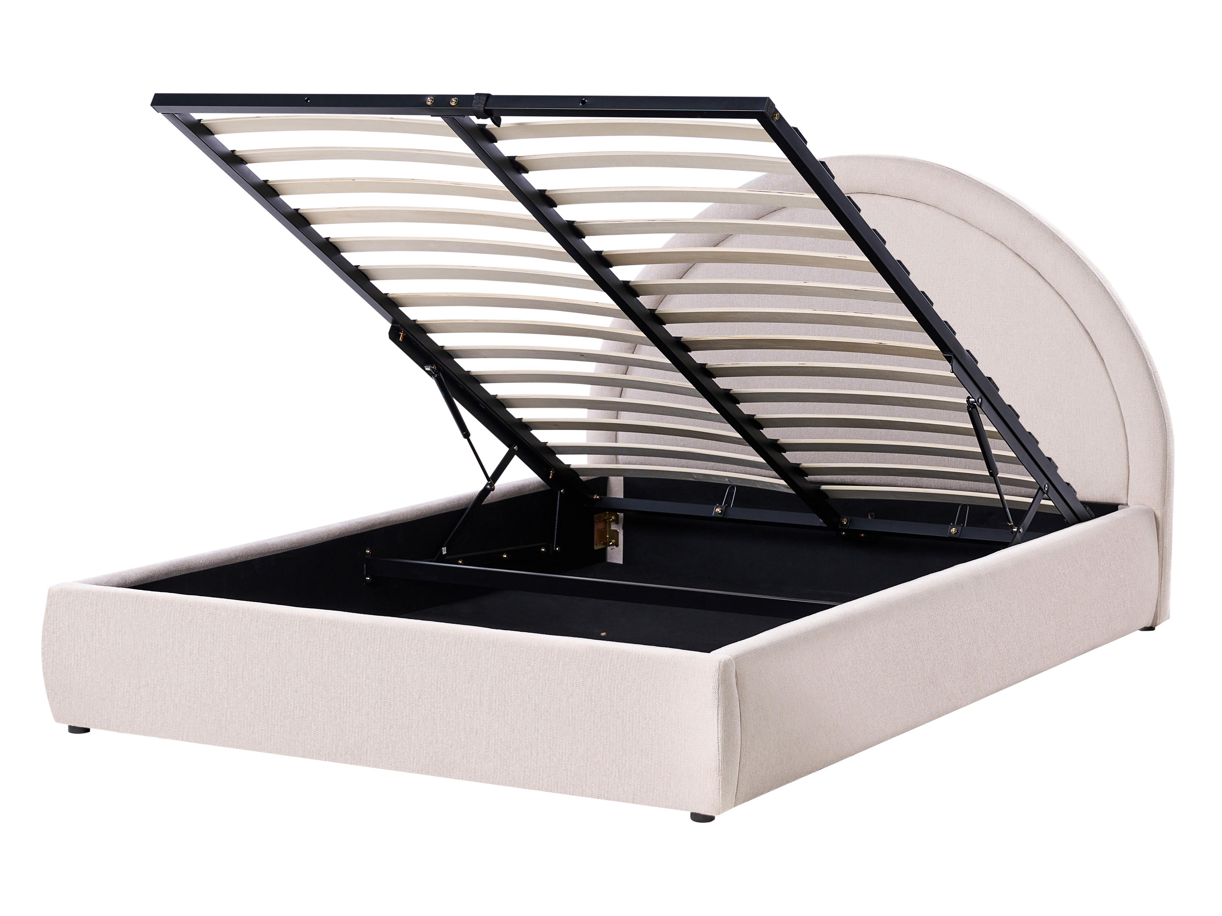 Ottoman Bed Fabric MOUZON 140 x 200 cm (EU Double) Light Beige
