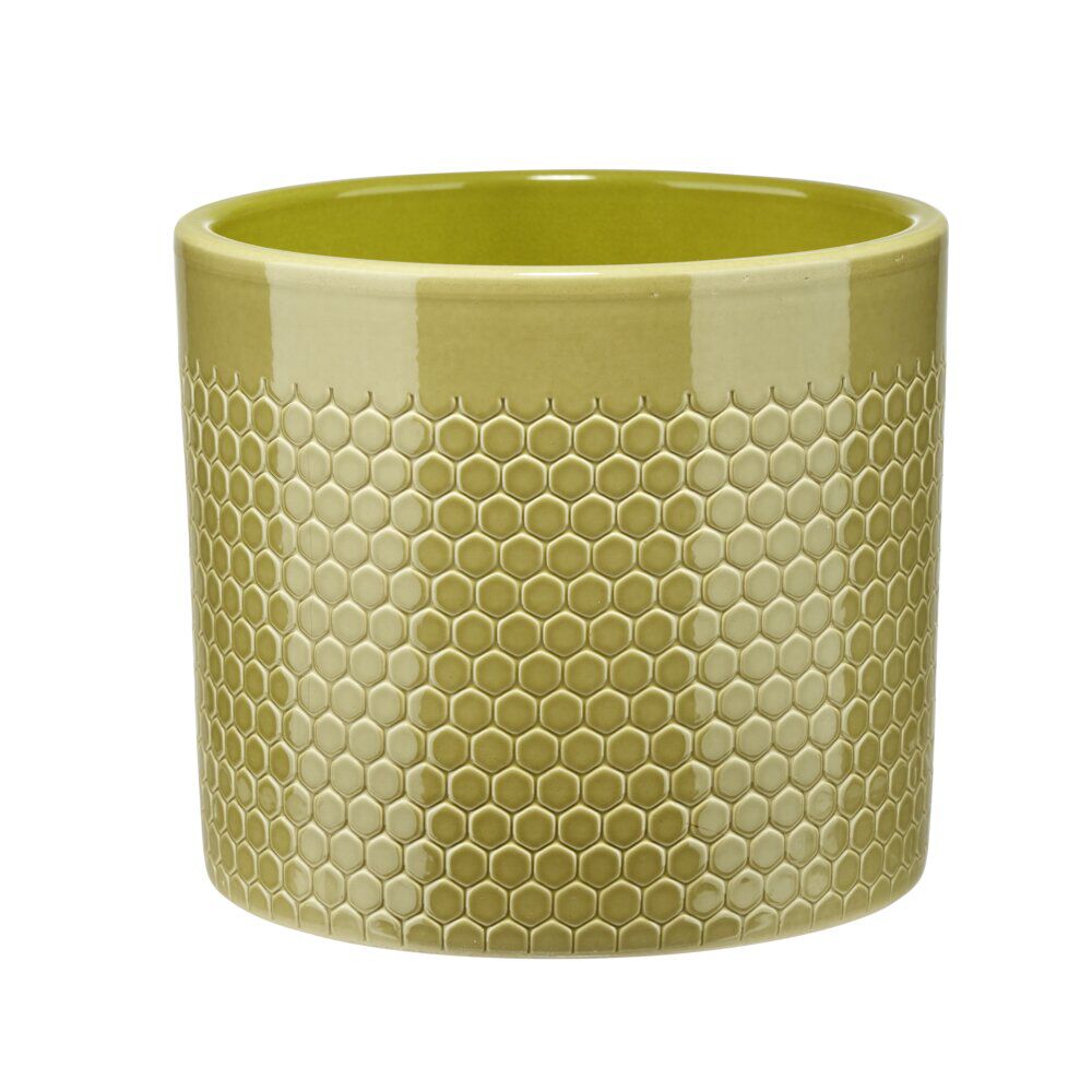 Cache pot Capri céramique vert pistache Ø13.5xH12cm