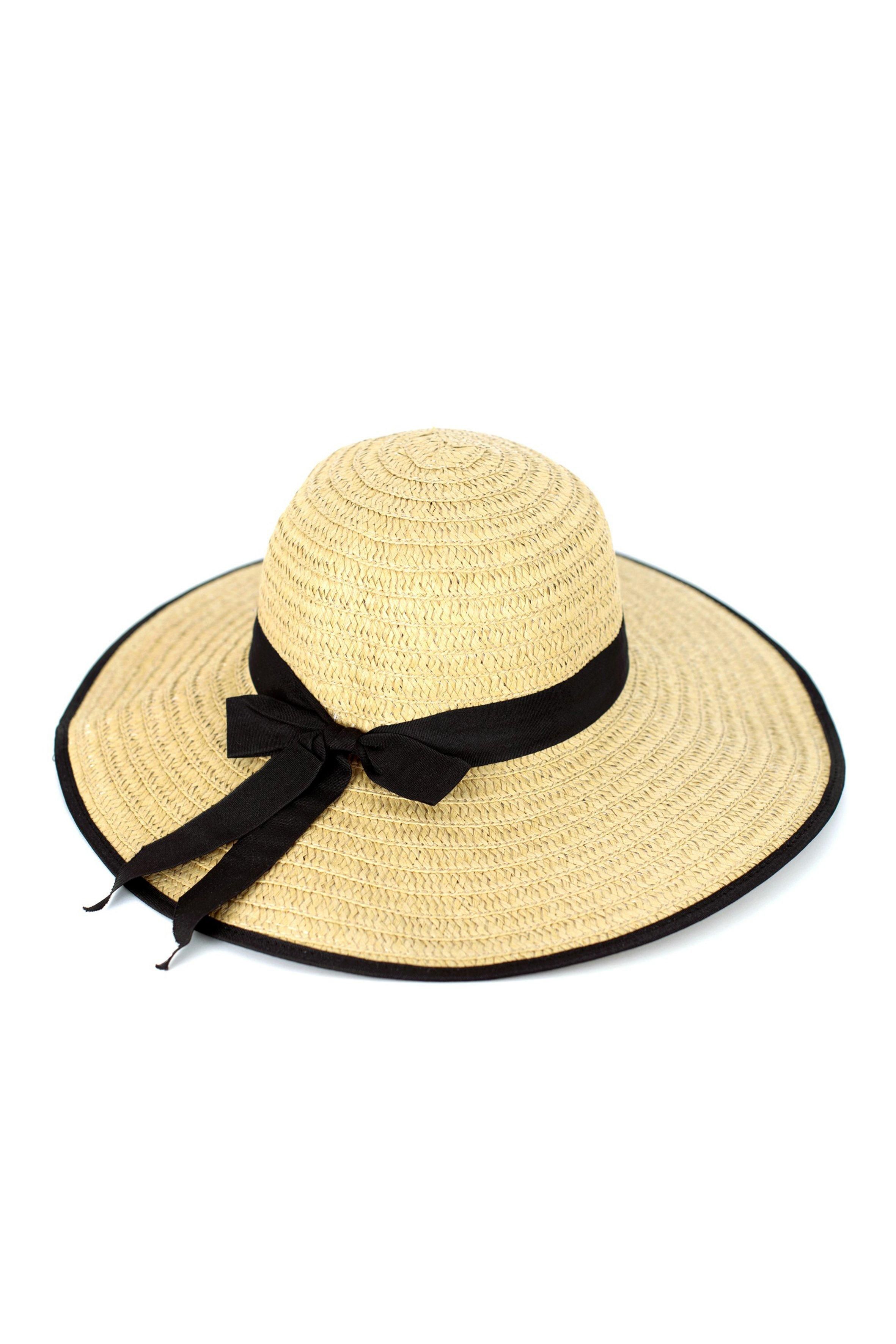 Hot Squash Stripe Detail Womens Sun Hat