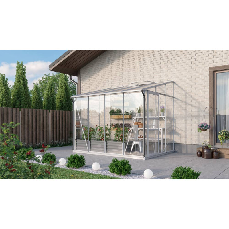 Serre adossée en verre Osiris aluminium anodisé 5,2 m² VITAVIA