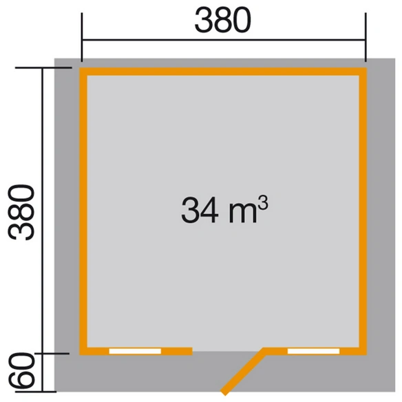 Gartenhaus »135 Gr.2«, Holz, BxHxT: 460 x 262 x 380 cm (Außenmaße inkl. Dachüberstand)