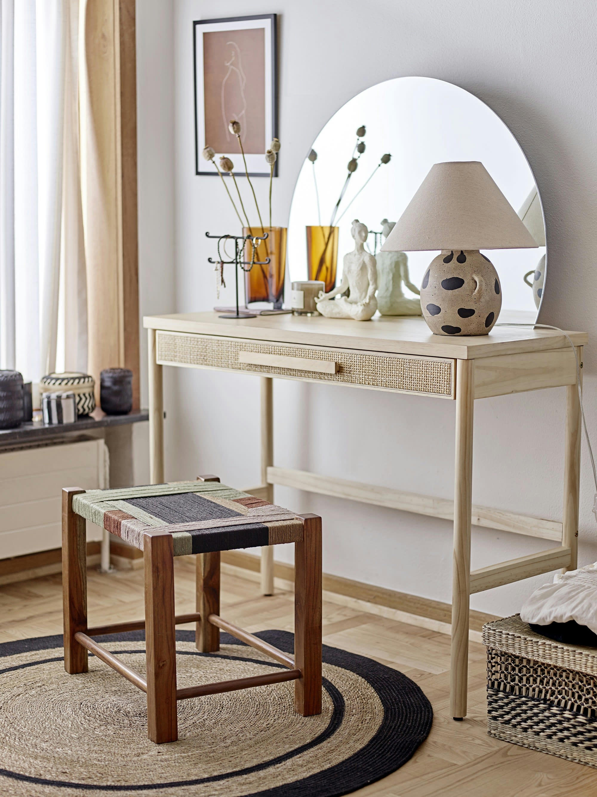 VERDE - Tabouret en toile de jute marron