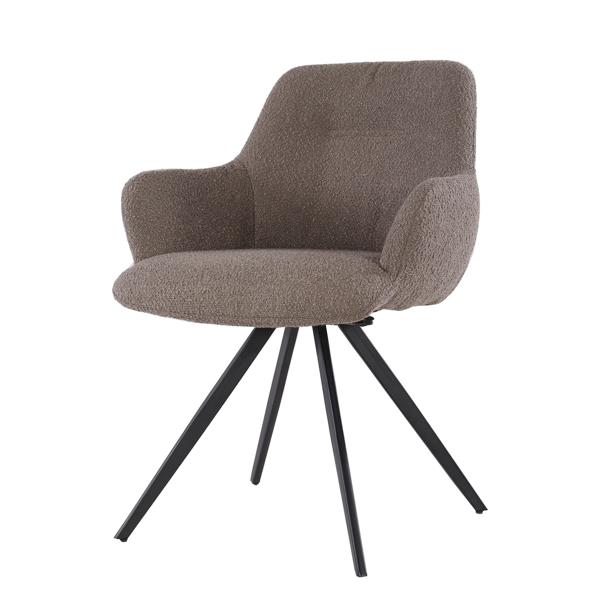 Livingfurn eetkamerstoel Doreen - boucle - Brown - 2 stuks