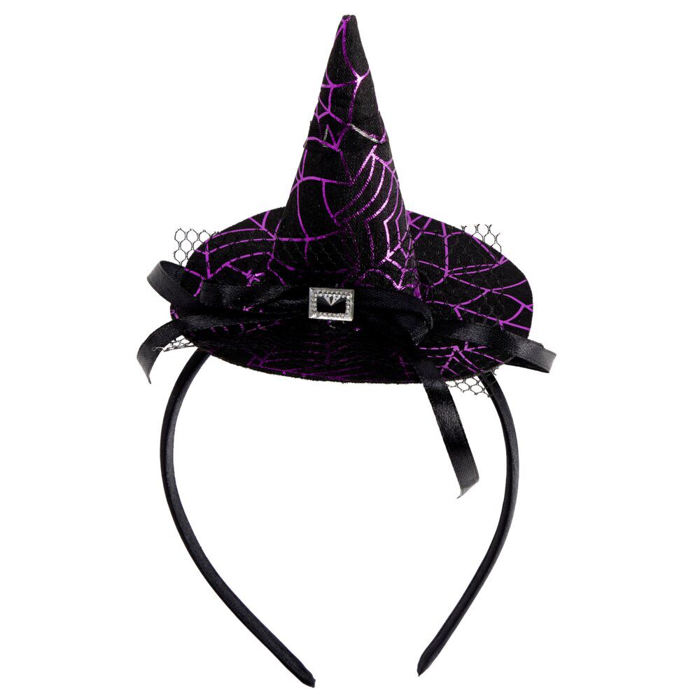 Serre-tête enfant fille Halloween châpeau sorcière (2 modèles)
