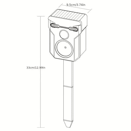 NNETM Ultrasonic Solar Animal Repeller with LED Lights & Motion Sensor