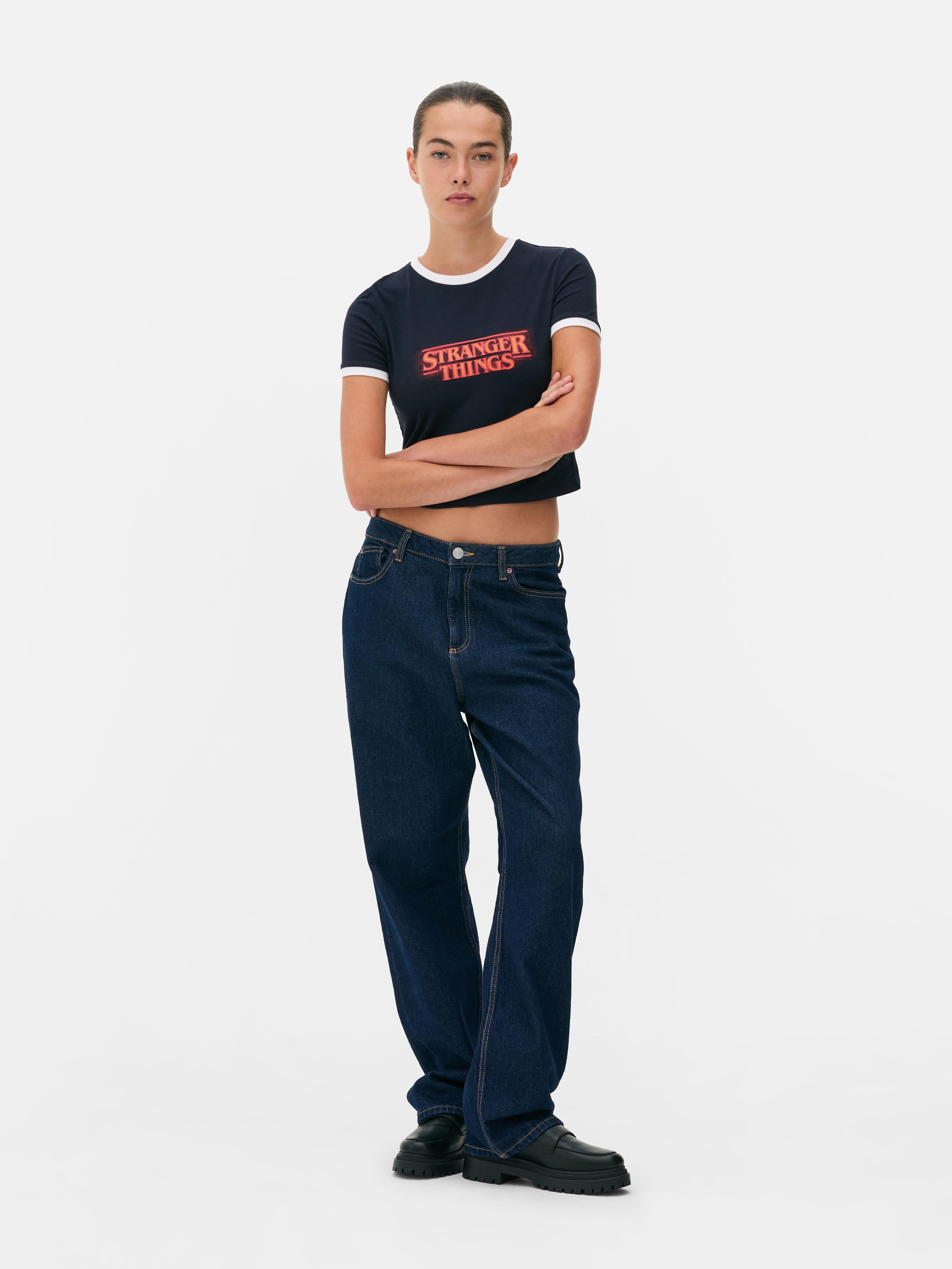 Stranger Things Cropped Ringer T-Shirt