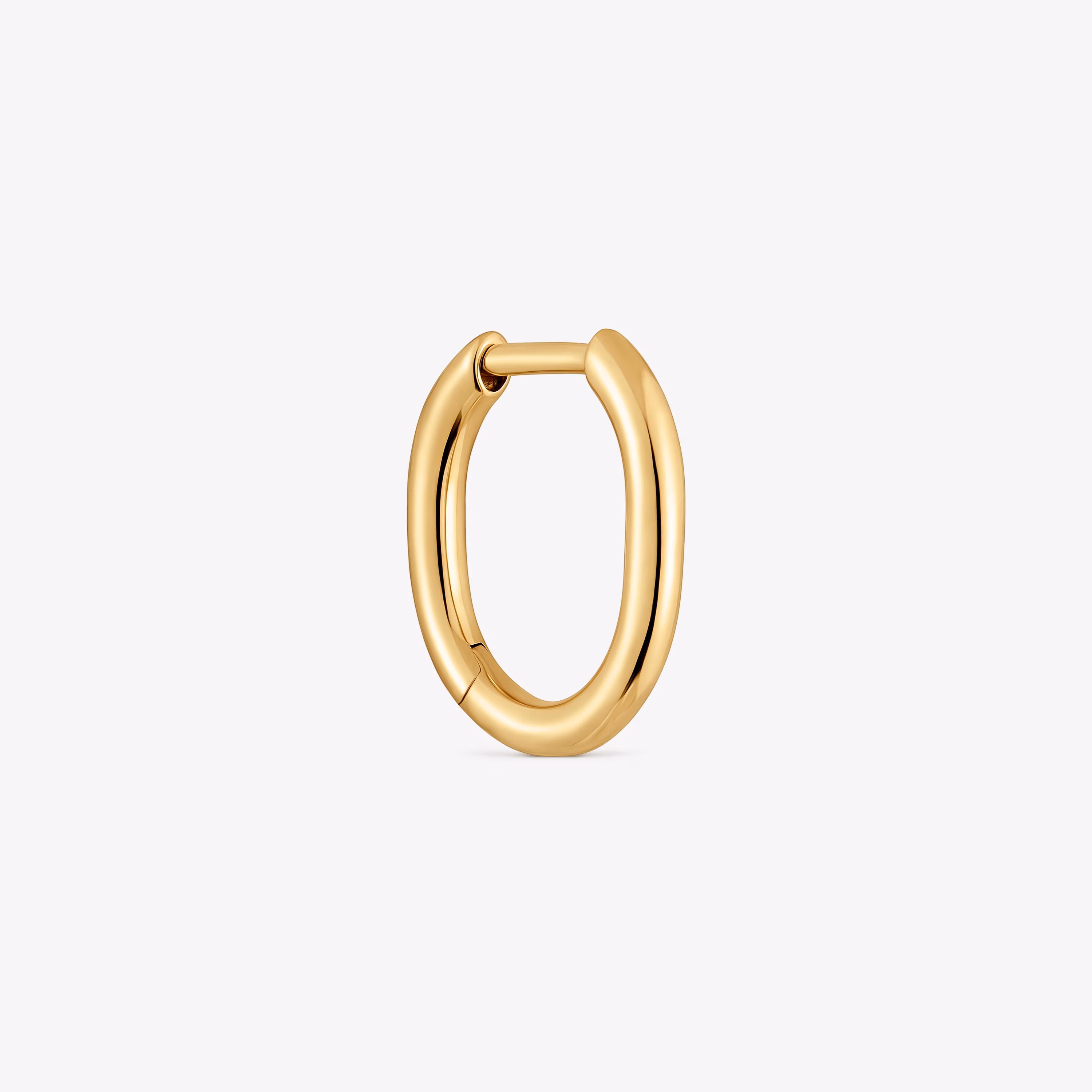 Pendiente individual de aro con baño de oro 18 kt sobre plata 13 mm Basics