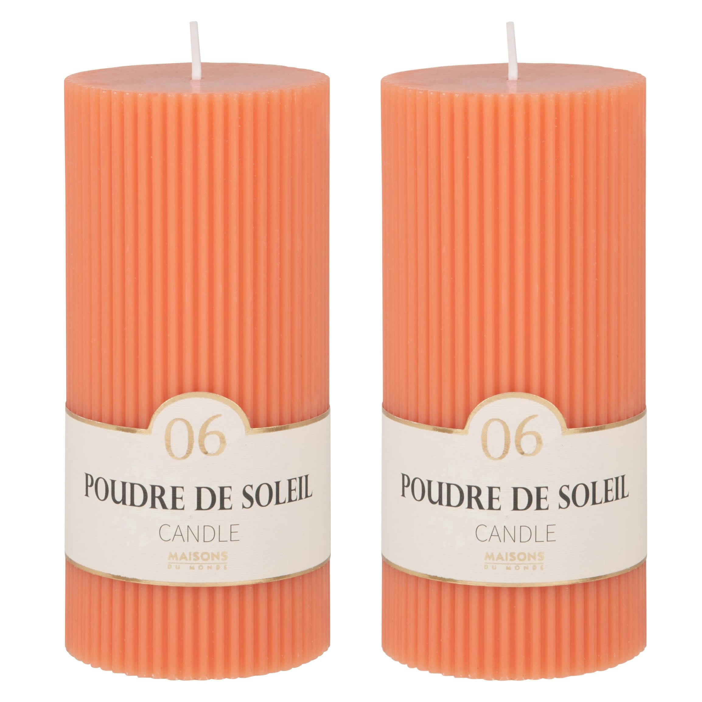 COLORAMA - Bougie striée parfumée terracotta H15, 500g