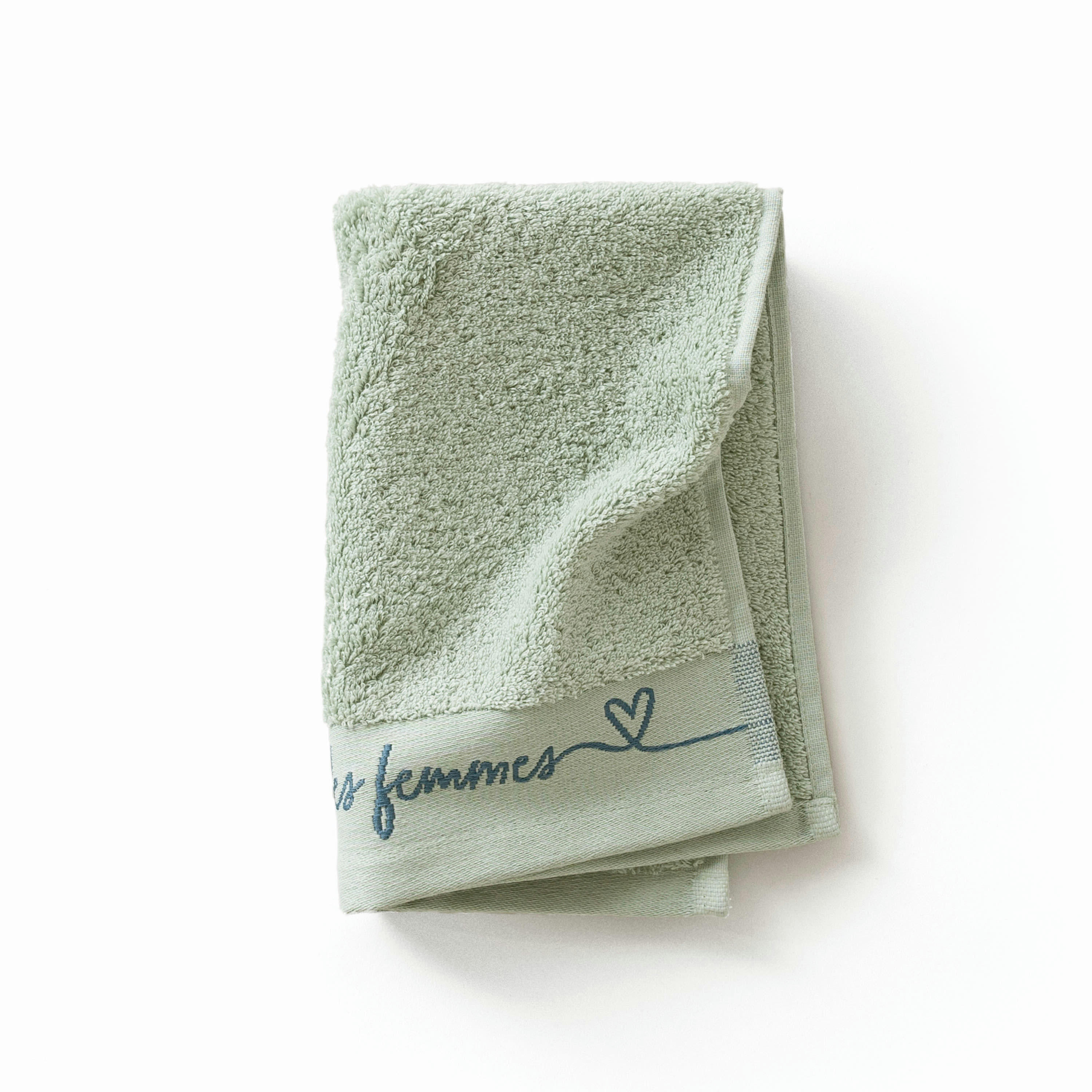 SIMONES - Drap de bain bouclette de coton bouclette vert 70 x 120 cm