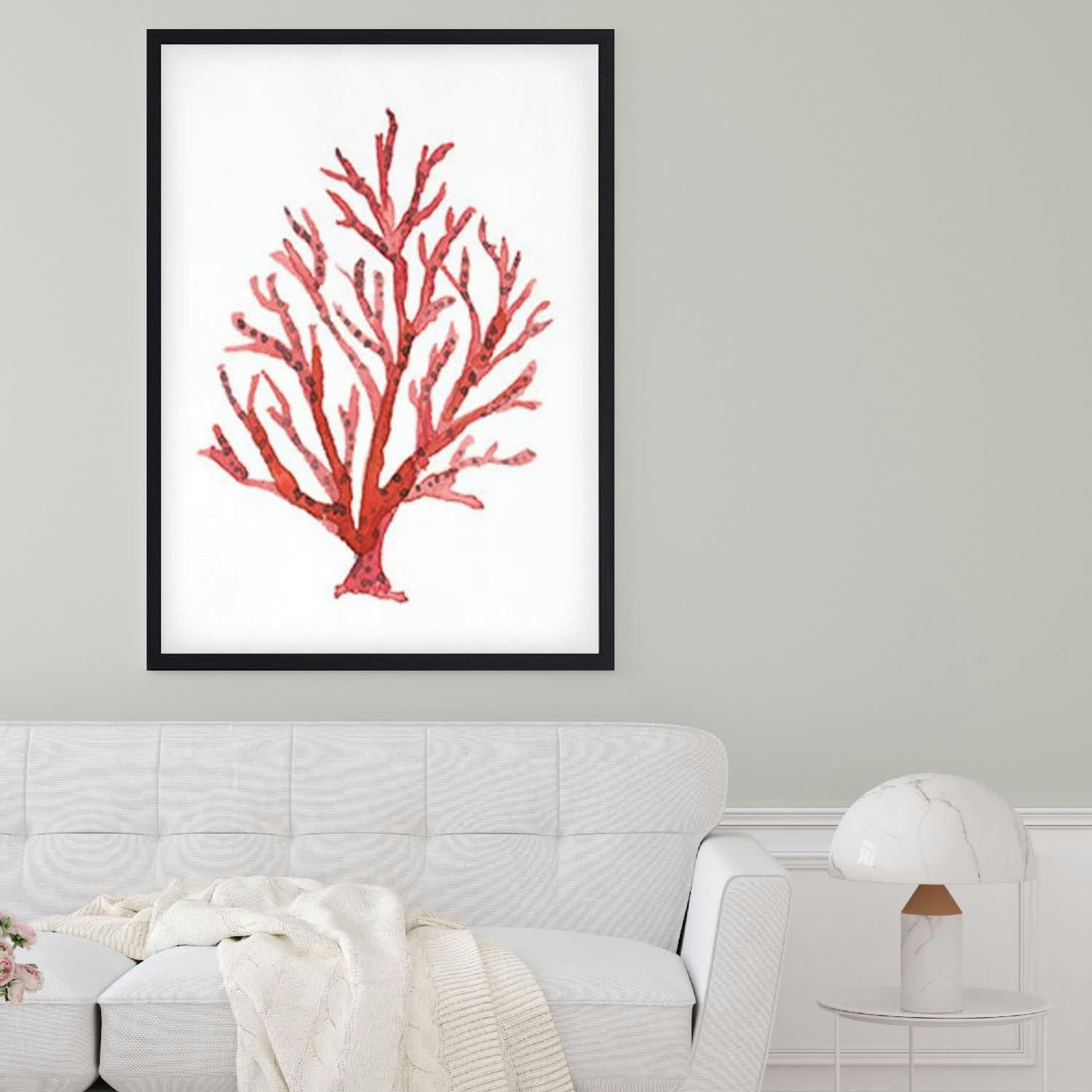 CORAL - Affiche avec cadre noir - Corail - 50x70