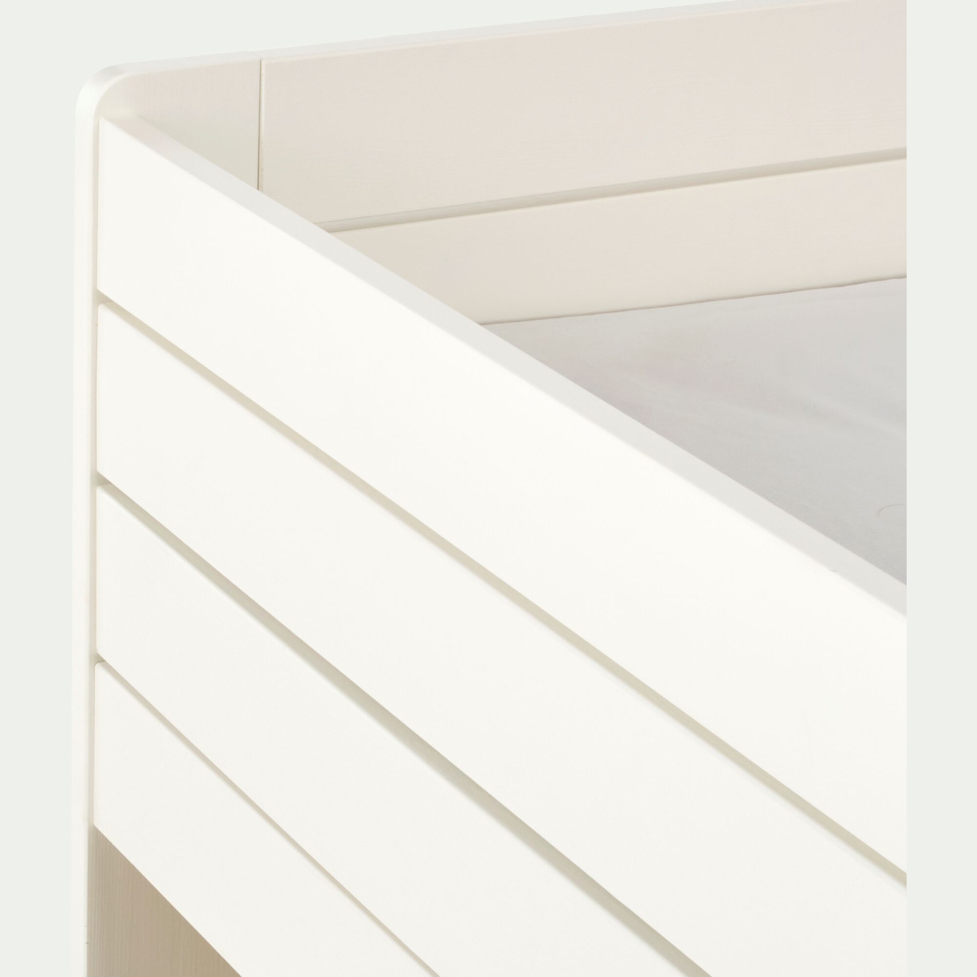 LOTTE - Lit évolutif 1 place en pin massif 3 positions pour enfant - blanc
