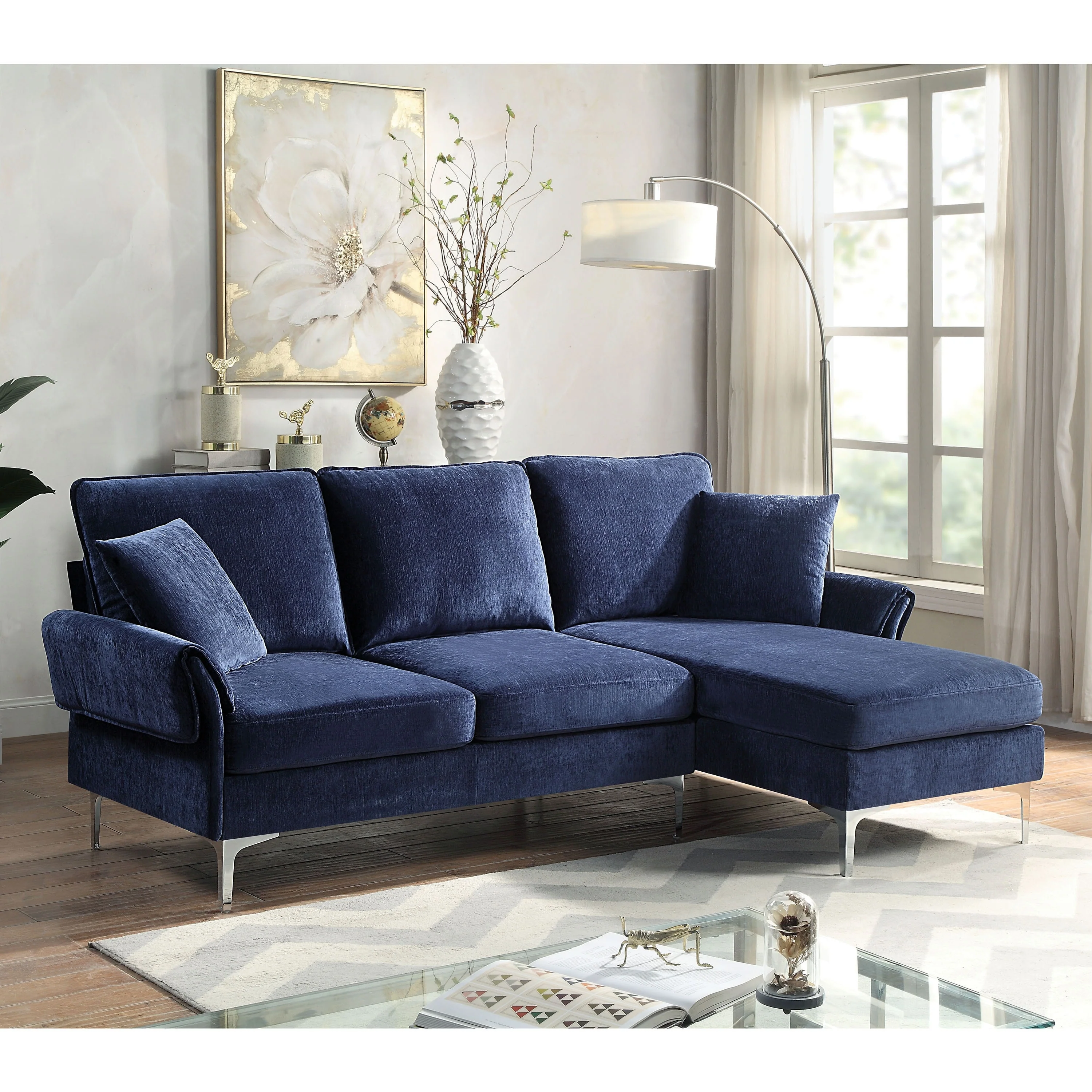 Harkon Contemporary Chenille Padded Sectional by Furniture of America