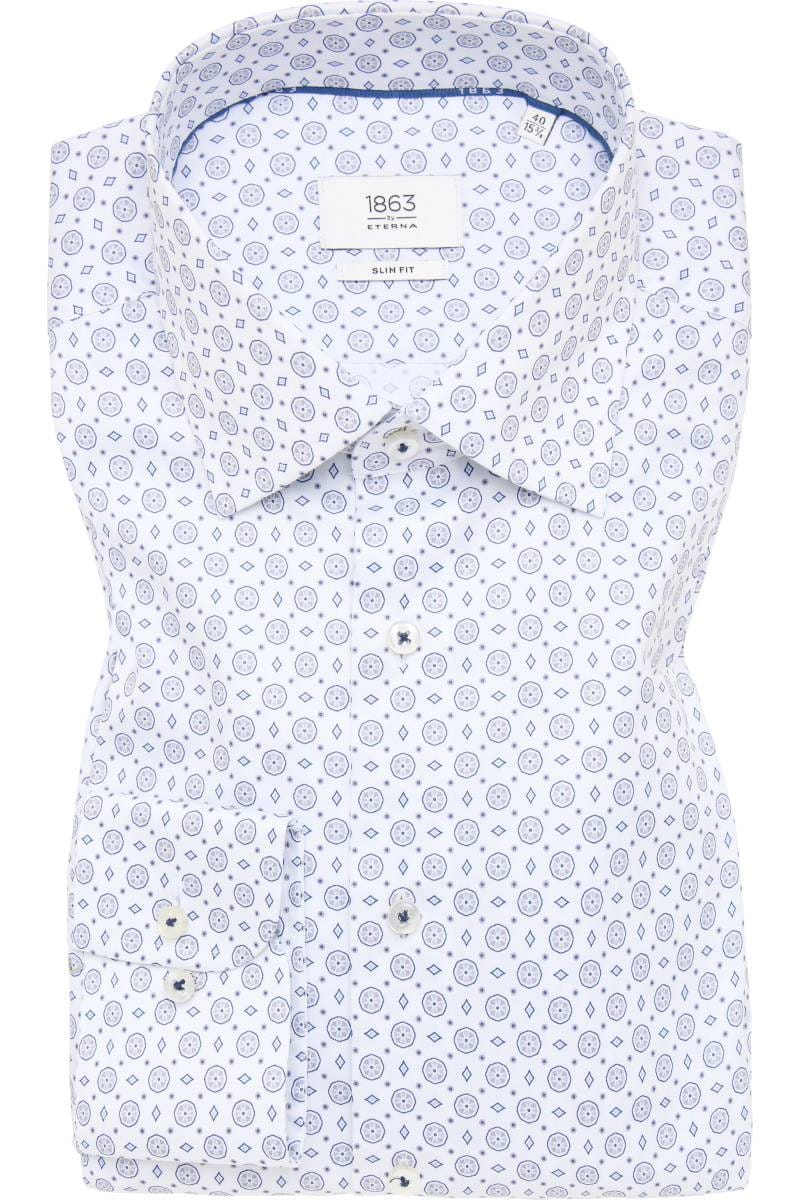 ETERNA 1863 Slim Fit Hemd weiss, Bedruckt