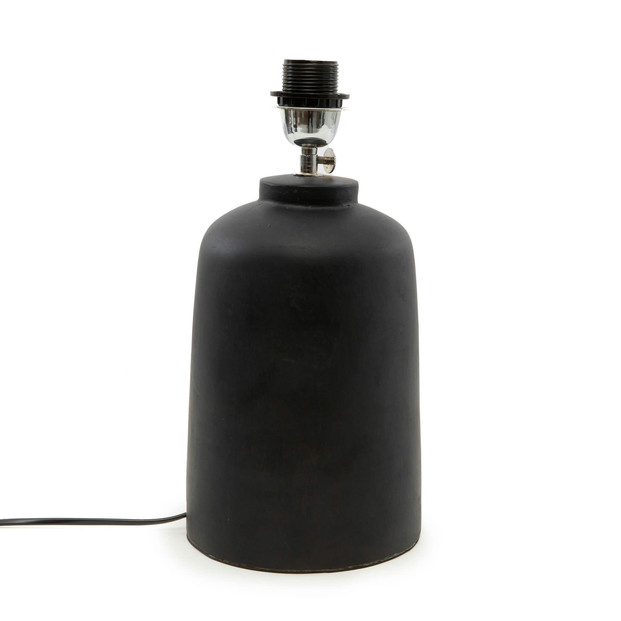 - Base de lampe de table en terre cuite noir