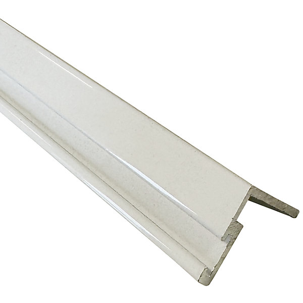 Cornière basse pour placard coulissant, rainure pour balai anti-poussière 1500mm - Laqué blanc