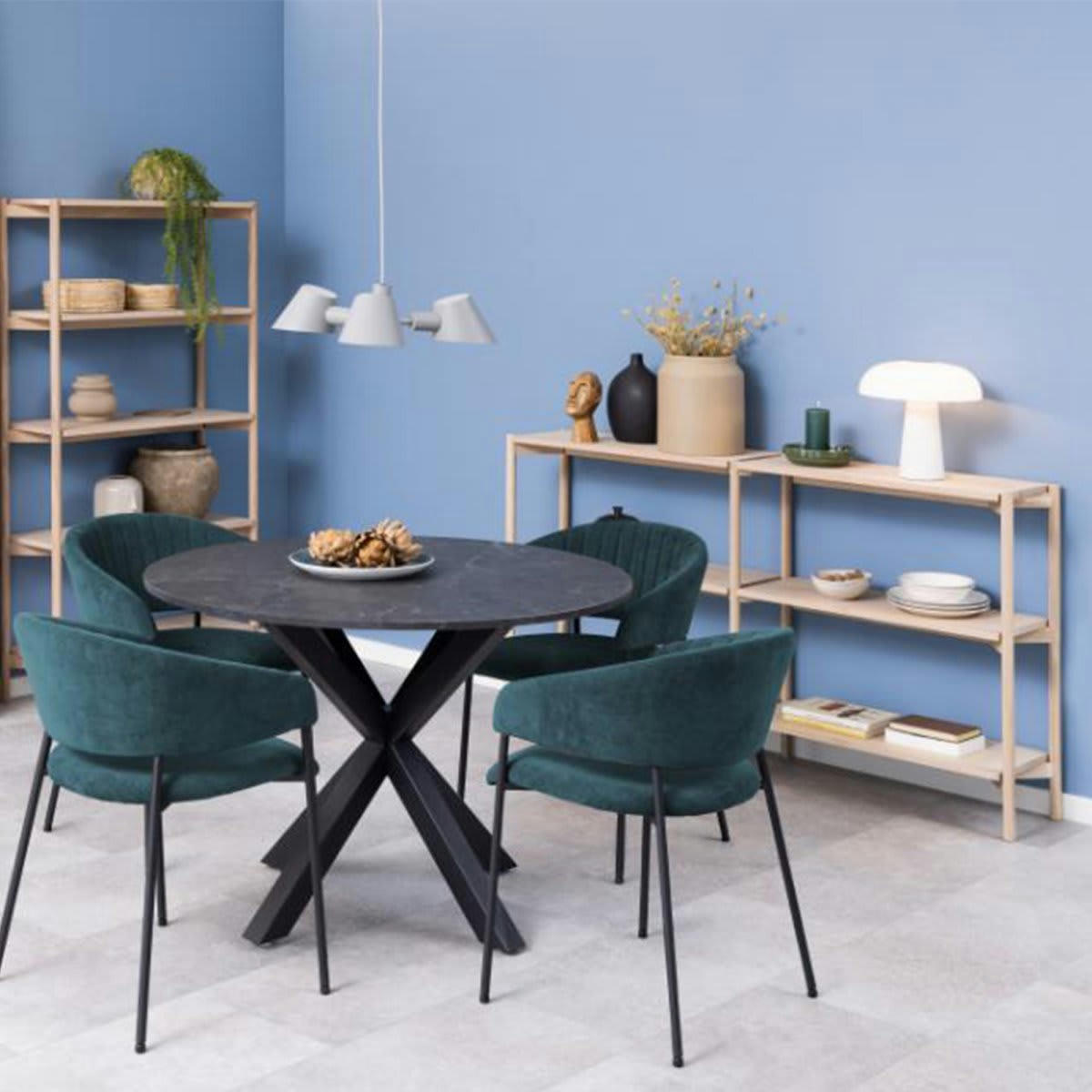 AMBON - Etagère basse moderne en bois de chêne beige