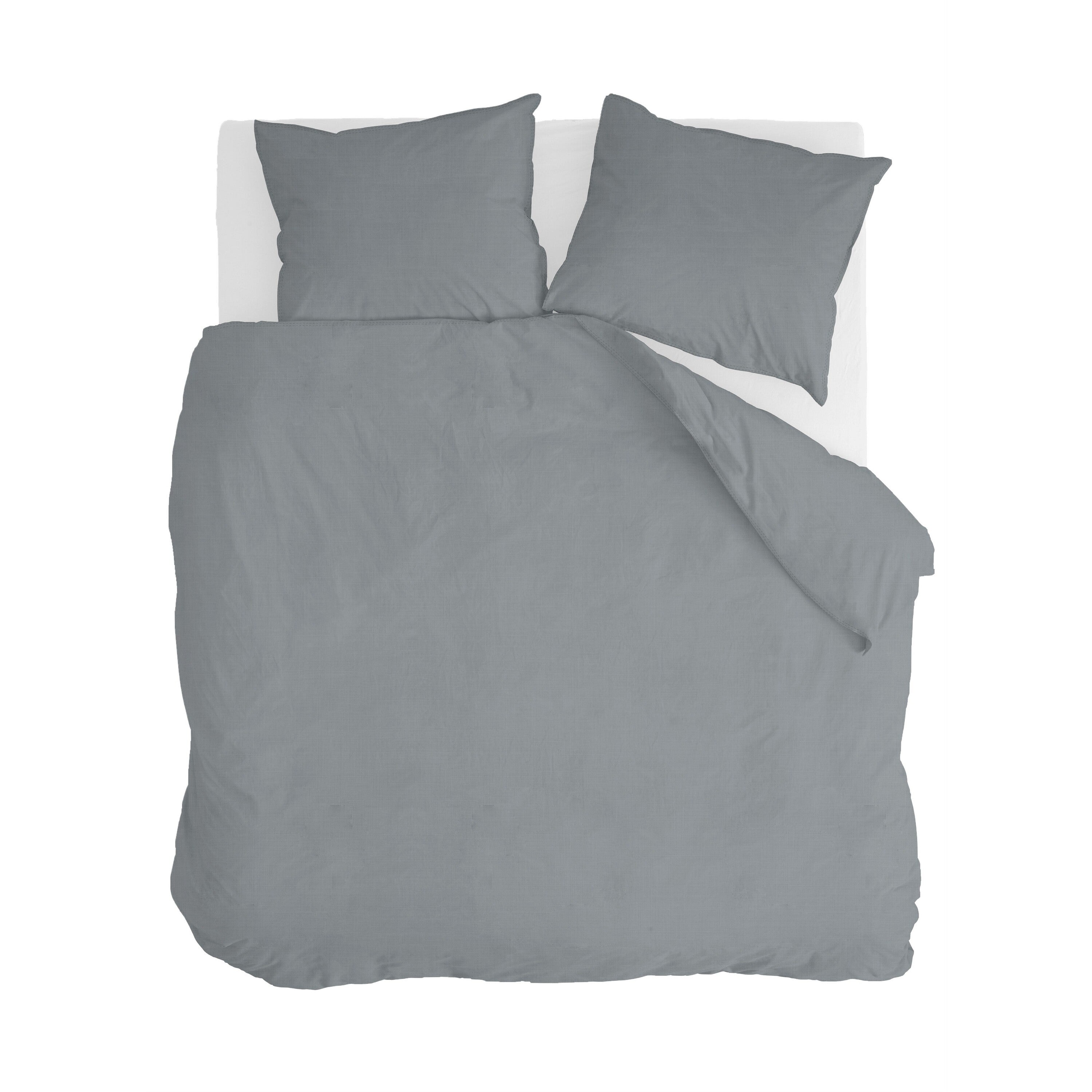 Walra Vintage Cotton Dekbedovertrek 240 x 220/240 cm - Elephant grey