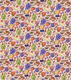 Fabric Traditions Picnic Time on Pink Novelty Cotton Fabric