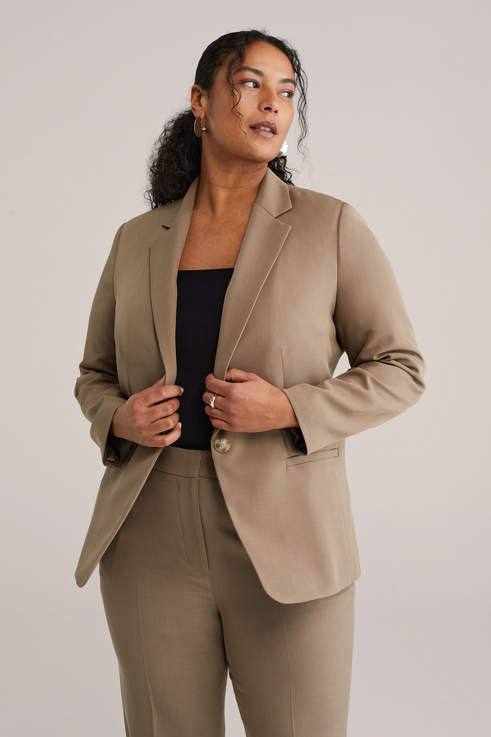 Dames slim fit blazer - curve