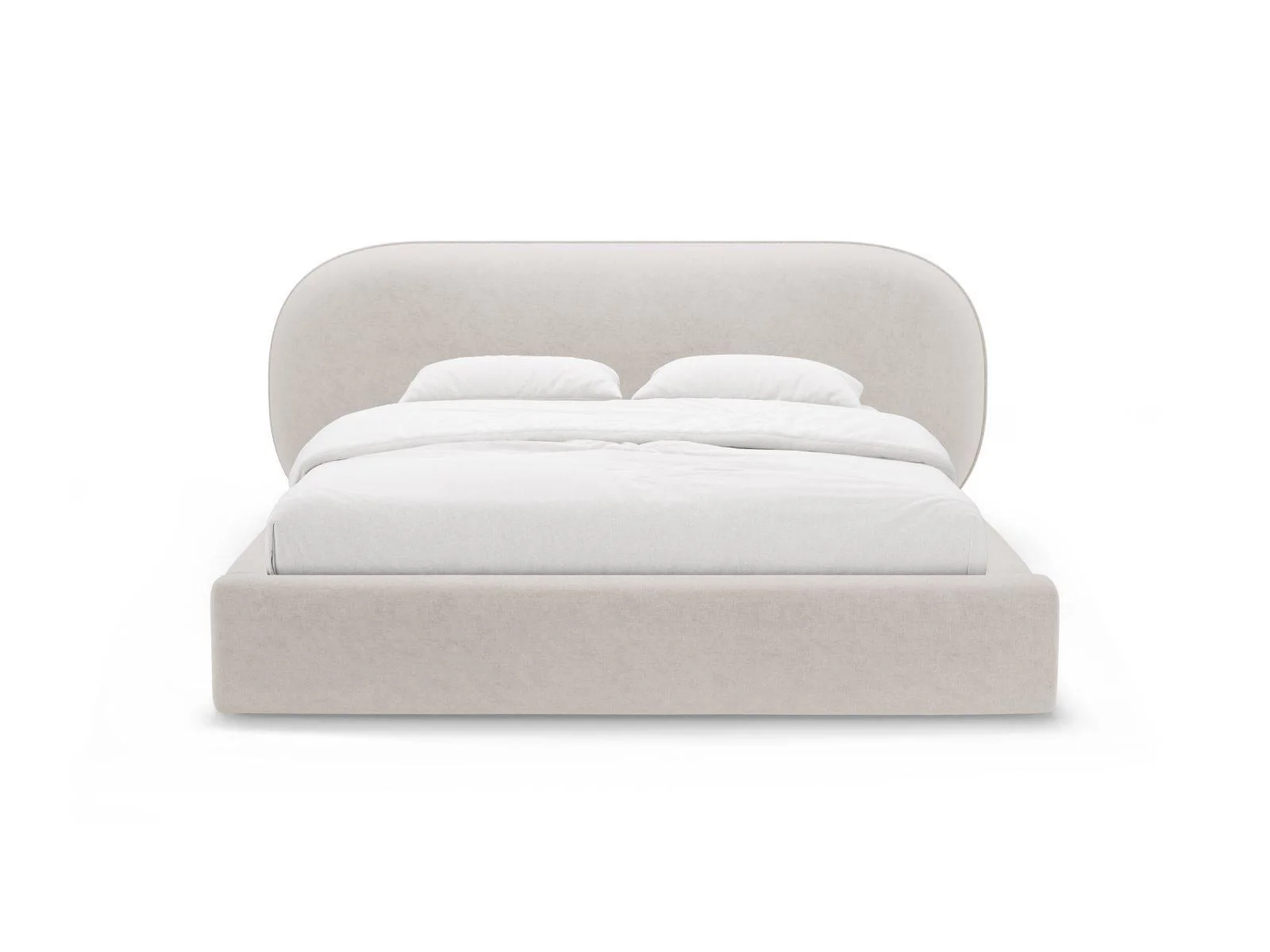 Bedframe Ovalo chenille 160 x 200 met opbergruimte