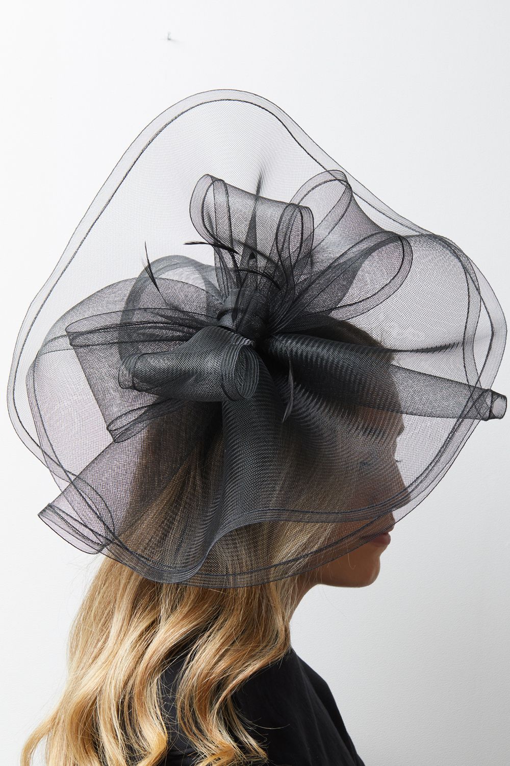 Jon Richard Black Large Hat Fascinator