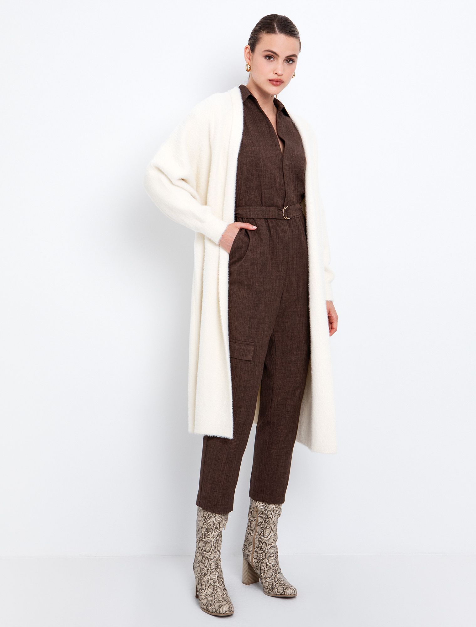 Fluffly μακριά ζακέτα