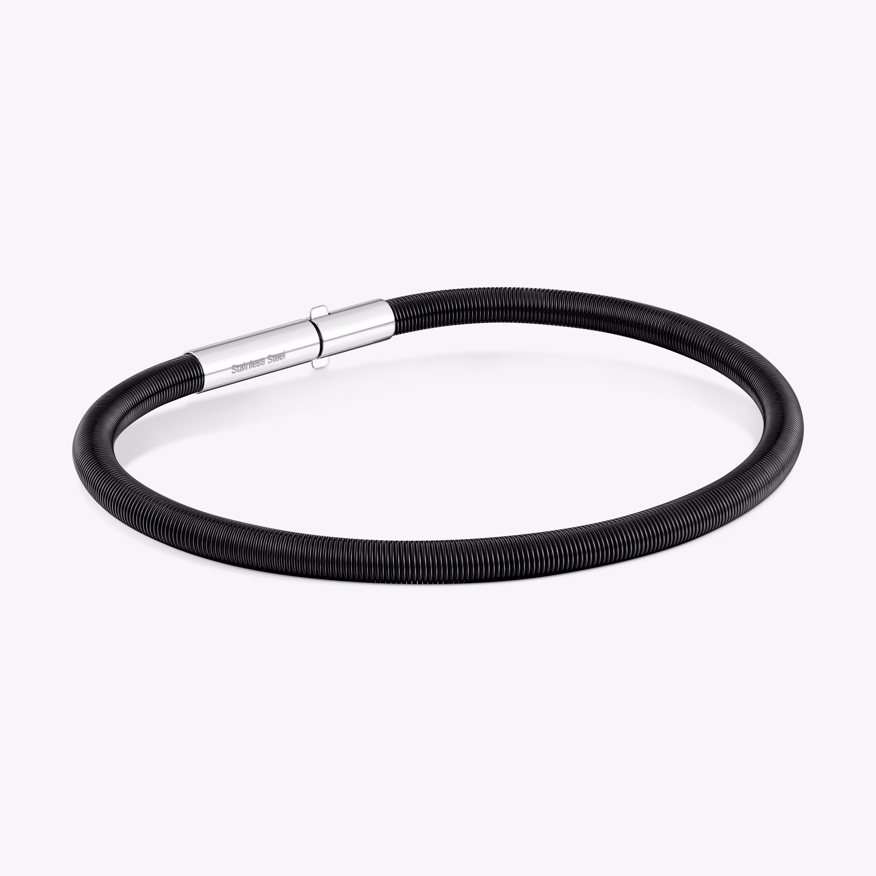 Pulsera de acero IP negro 19 cm Mesh Tube