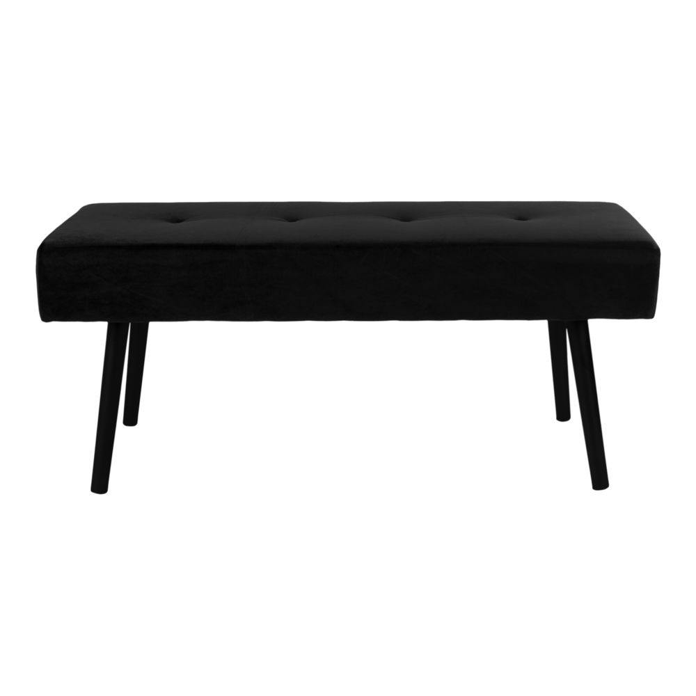 Banc d'entrée en velours noir BRUGES
