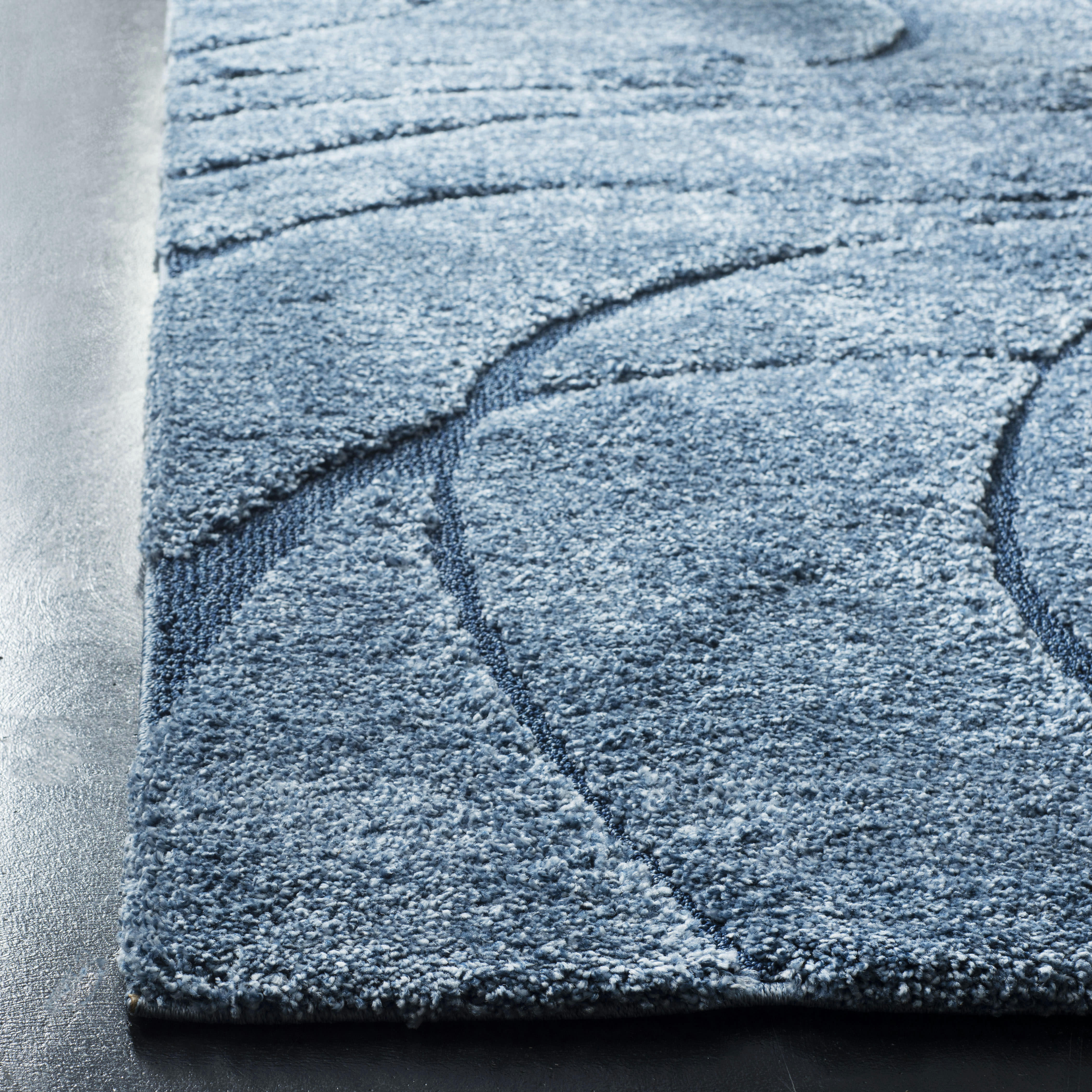 FLORIDA SHAG - Tapis de salon interieur en bleu clair & bleu, 99 x 160 cm