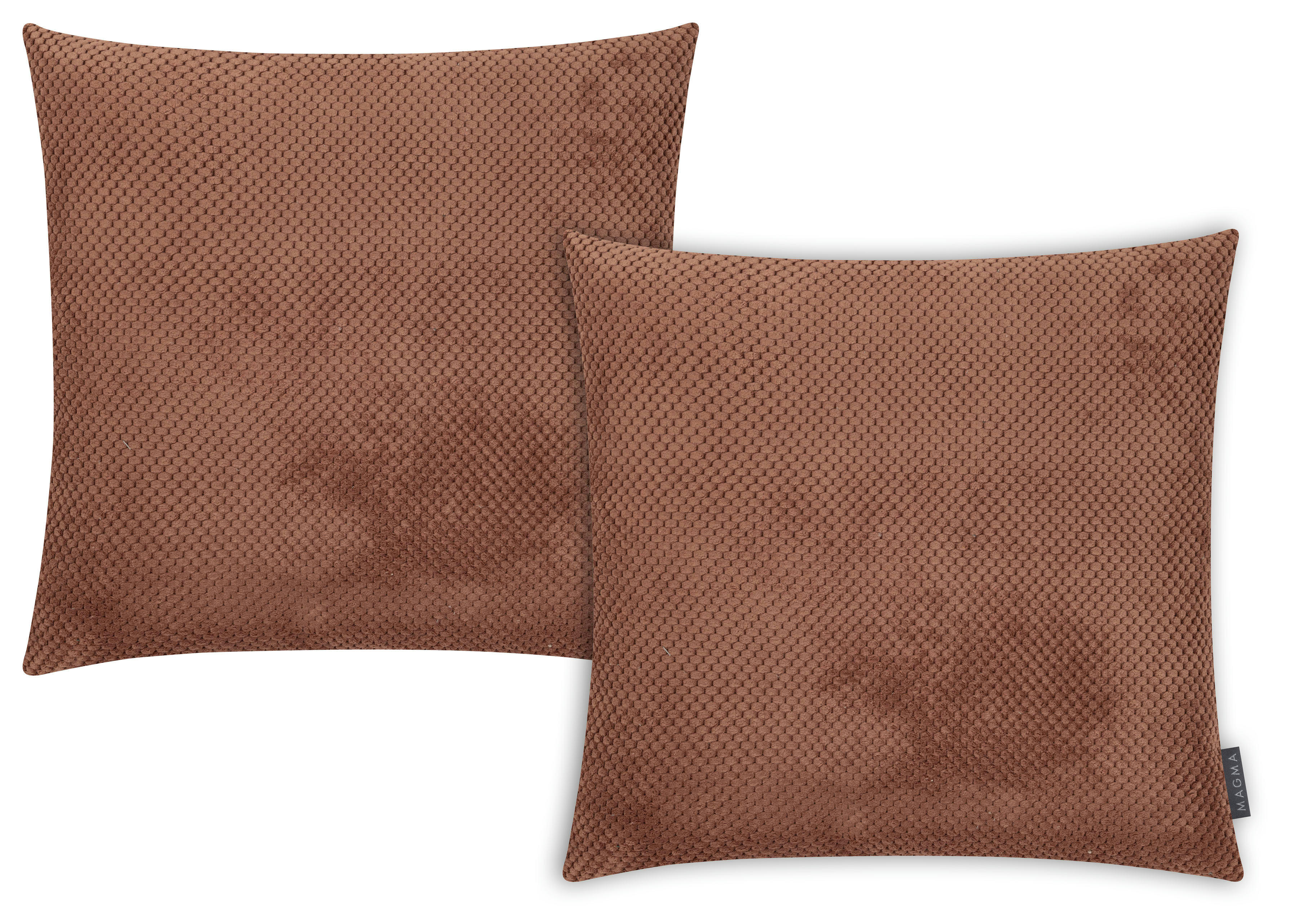 COMODO - Housses de coussin en velours avec relief cuivre-Lot de 2-40x40